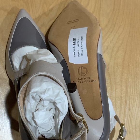 Grey Italian Leather Heels by OYSBY London  US Size 6.5 - Picture 6 of 7